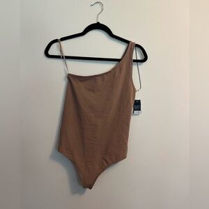 Abercrombie & Fitch Tan One-Shoulder Bodysuit
